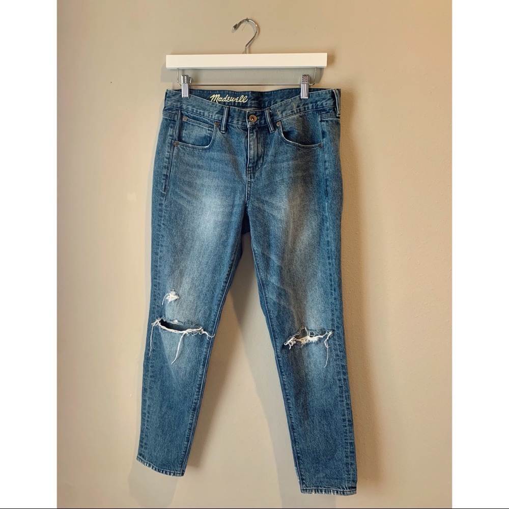 Mid Rise Distressed Slim Boy Jean